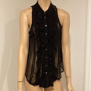 Free People see through ruffle blouse size S